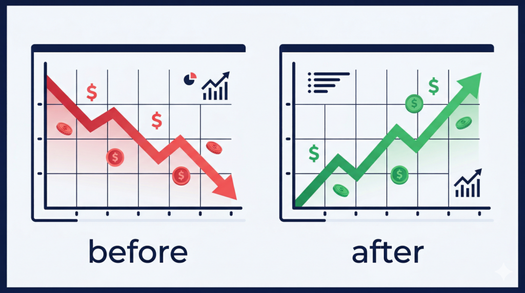 자동매매 수익률 변화 — 전략 3가지를 바꾼 전후 비교